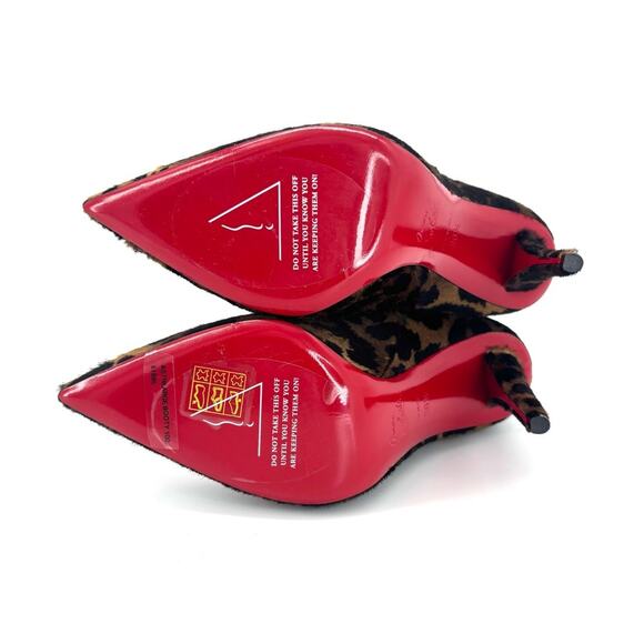 NEW Christian Louboutin Astrilarge Booty 100 Leopard Print Heeled Boots 36.5 - Picture 7 of 8